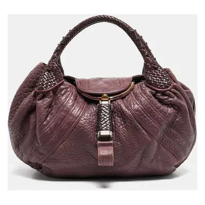 Fendi Purple Pebbled Leather Spy Bag