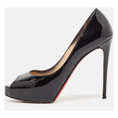 Christian Louboutin Black Patent Leather Very Prive Pumps Size 36.5