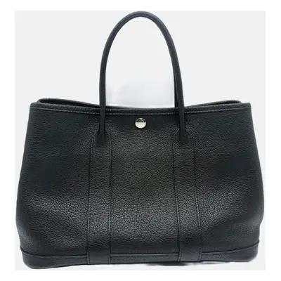 Hermes Black Negoda Leather Garden Party TPM Tote Bag