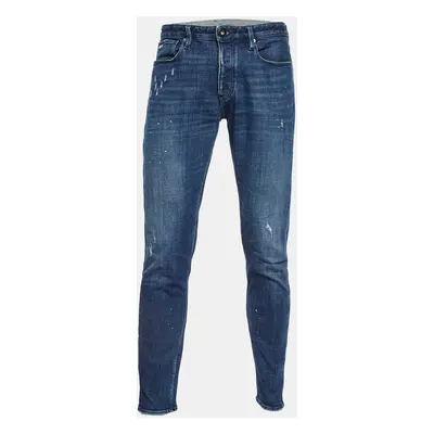 Emporio Armani Blue Distressed Denim Jeans Waist 33"