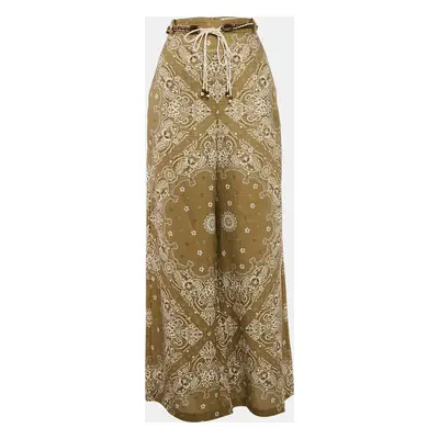 Zimmermann Green Printed Linen Palazzo Pants