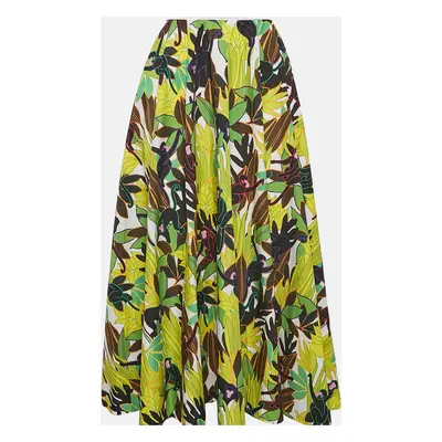 Valentino Multicolor Printed Cotton Midi Skirt