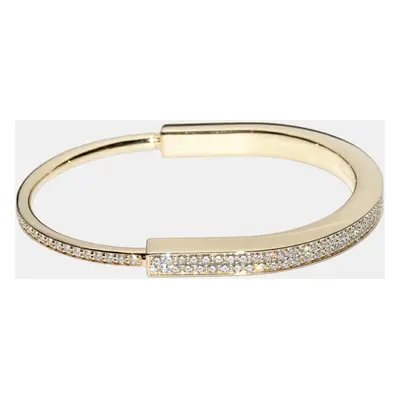 Tiffany & Co. 18K Yellow Gold and Diamond Lock Bangle Bracelet