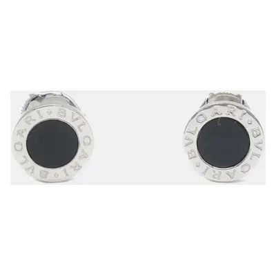 Bvlgari 18K White Gold, Onyx Bvlgari Bvlgari Stud Earrings