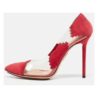 Charlotte Olympia Pink/Transparent PVC and Suede Montana Pumps Size