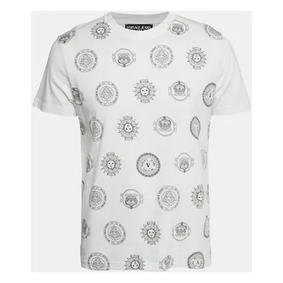 Versace Jeans Couture White Printed Jersey Cre Neck T-Shirt