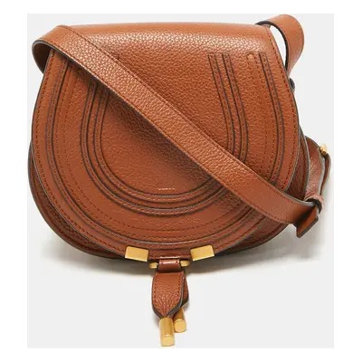 Chloe Brown Leather Marcie Saddle Bag