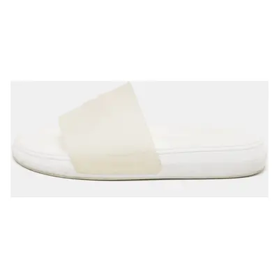 Alexander McQueen Transparent/White Rubber Flat Slides Size