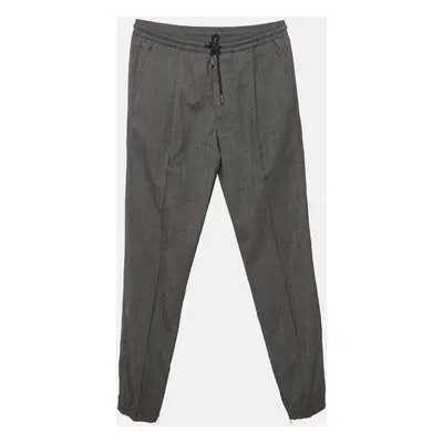 Dior Dark Grey Houndstooth Wool Pants