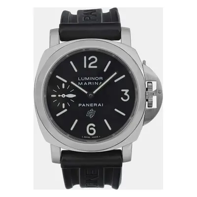 Panerai Black Stainless Steel Luminor Marina PAM00005 Manual Winding Men's Wristwatch mm