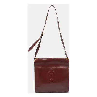 Cartier Burgundy Leather Les Must de Cartier Shoulder Bag