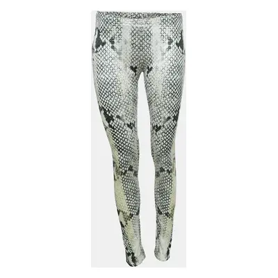 Roberto Cavalli Multicolor Snake Print Jersey Leggings