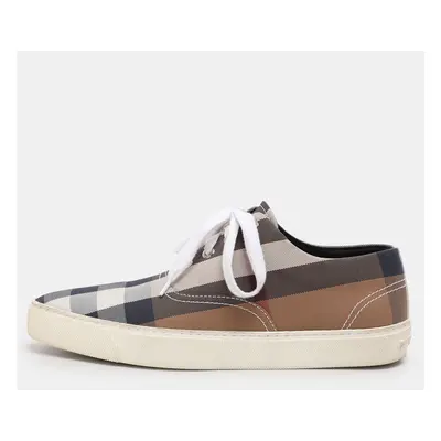 Burberry Multicolor House Check Canvas Pointed Toe Low Top Sneakers Size 38.5