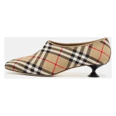 Burberry Beige Archive Check Canvas Tripton Pumps Size