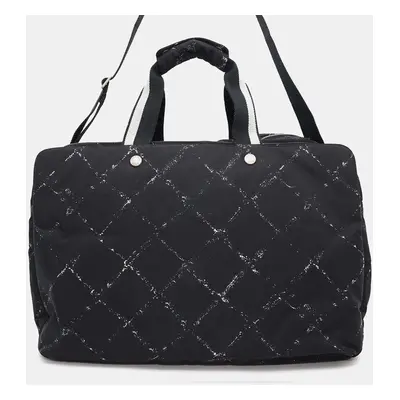 Chanel Black Nylon Travel Line Duffel Bag