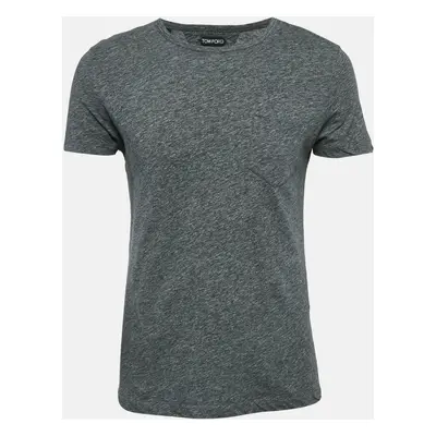 Tom Ford Dark Grey Cotton Crew Neck T-Shirt