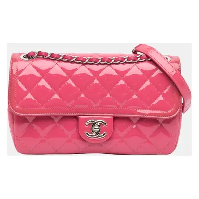 Chanel Pink Medium Patent Coco Shine Flap