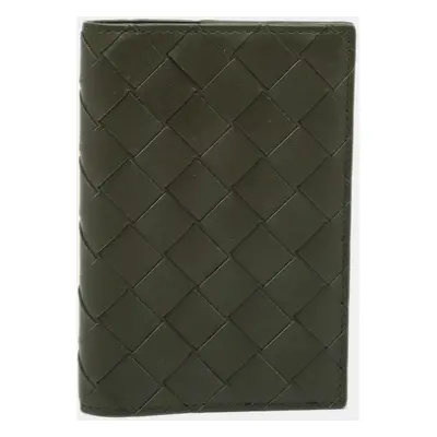 Bottega Veneta Dark Green Intrecciato Leather Notebook Cover