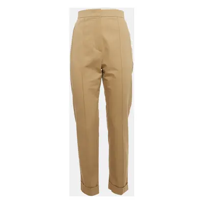 Max Mara Beige Gabardine Pintuck Detail Pants