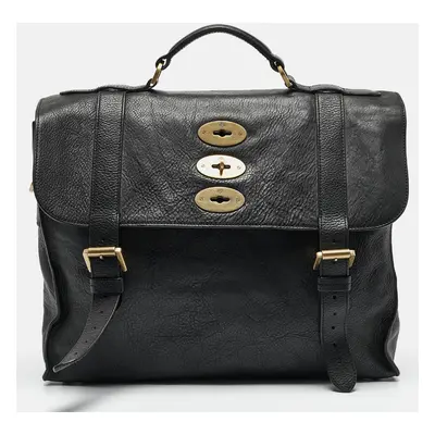 Mulberry Black Leather Ted Convertible Messenger Bag