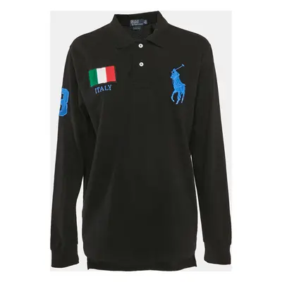 Polo Ralph Lauren Black Logo Embroidery Cotton Long Sleeve Polo T-shirt