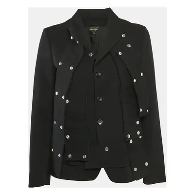 COMME des GARÇONS Black Wool Detachable Panel Detail Blazer