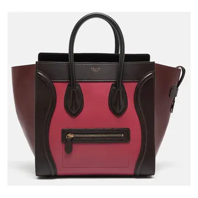 Celine Tricolor Leather Mini Luggage Tote