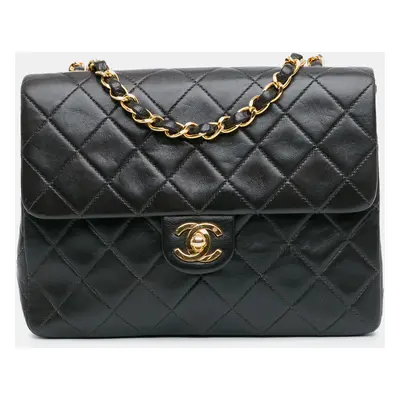 Chanel Black Square Classic Quilted Lambskin Flap Bag