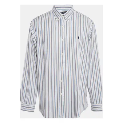 Polo Ralph Lauren White Stripe Cotton Classic Fit Shirt