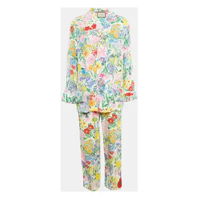 Gucci X Ken Scott Multicolor Silk Floral Print Top and Wide Leg Pants