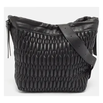 Furla Black Quilt Leather Caos Shoulder Bag