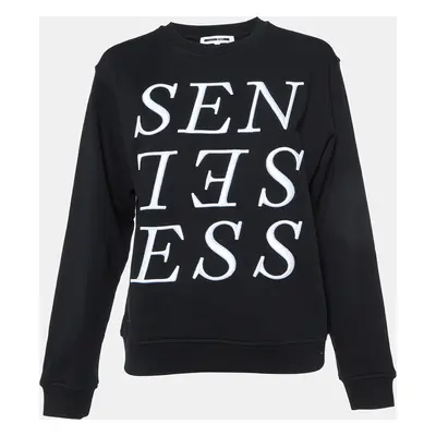 McQ by Alexander McQueen Black Embroidered Cotton Sweatshirt