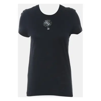 Chanel Dark Blue Cotton Embellished T-Shirt FR Women