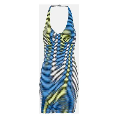 Versace Jeans Couture Multicolor Jersey Halter Neck Mini Dress