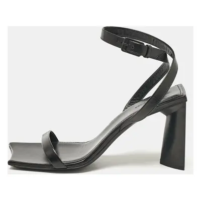 Balenciaga Black Leather Ankle Strap Sandals Size 37.5