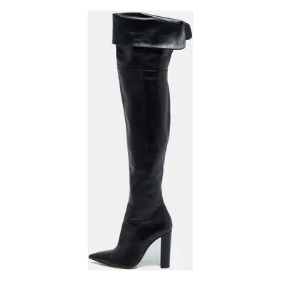 Gianvito Rossi Black Leather Knee Length Boots Size