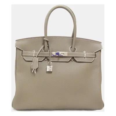 Hermes Brown Leather Birkin Tote Bag