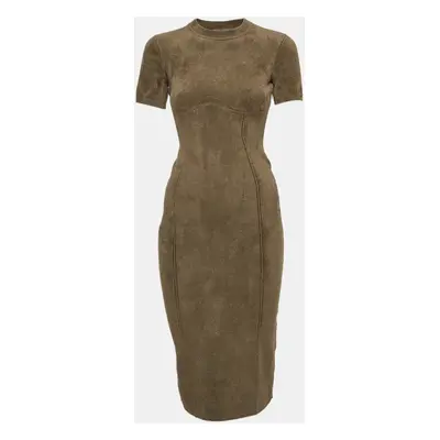 Fendi x Skims Green Velvet Knit Bodycon Midi Dress