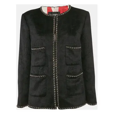 Chanel Black Wool Chain Detail Coat