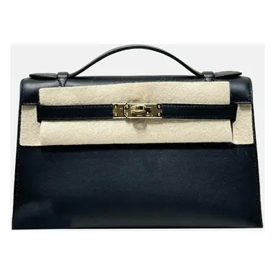 Hermes Black Gold Swift leather Mini Kelly bag