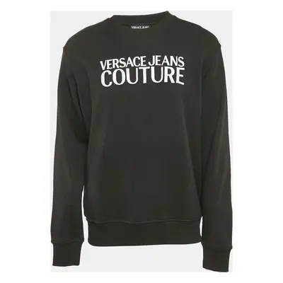 Versace Jeans Couture Black Logo Embroidered Sweatshirt