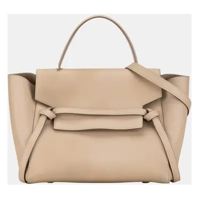 Celine Beige Micro Belt Leather Satchel