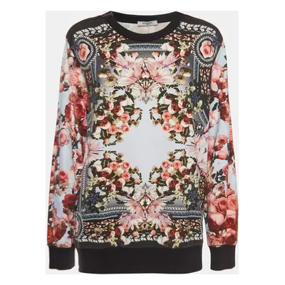 Givenchy Multicolor Roses and Birds of Paradise Cotton Knit Sweatshirt