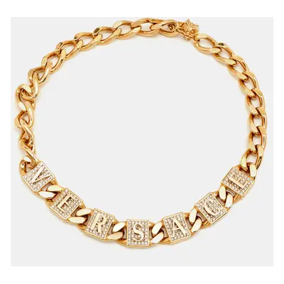 Versace Medusa Crystals Gold Tone Necklace