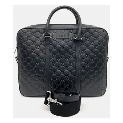 Gucci Black Leather Cimaline Briefcase bag