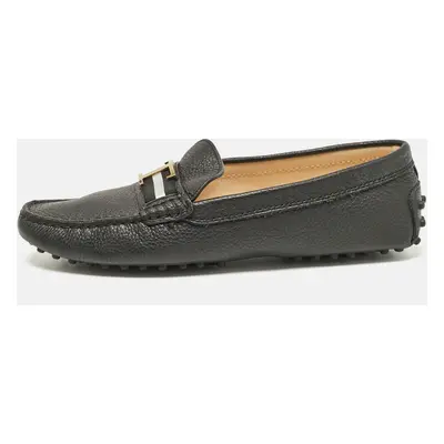 Tod's Black Leather Penny Loafers Size