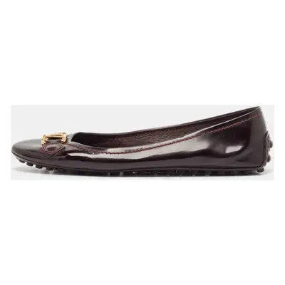 Louis Vuitton Burgundy Patent Leather Oxford Ballet Flats Size