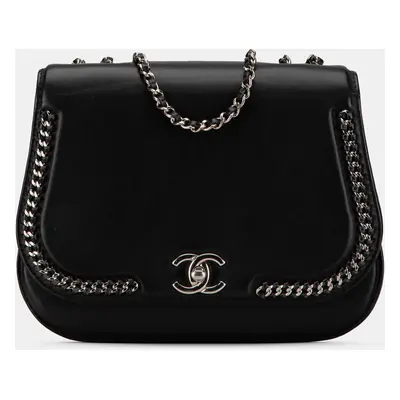 Chanel Black Small Calfskin Braided Chic Flap