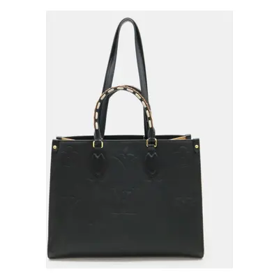 Louis Vuitton Black Monogram Empreinte On the Go MM Tote Handbag