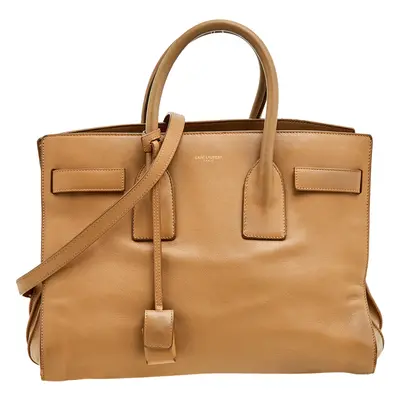 Saint Laurent Beige Leather Large Sac De Jour Tote